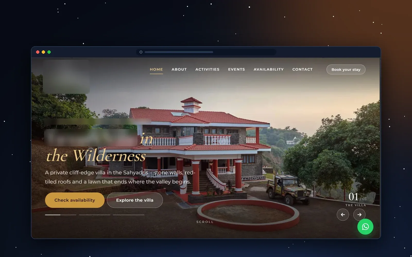 Resort, Villa website